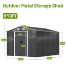 Advwin 8 x 10 FT Galvanised Steel Garden Shed