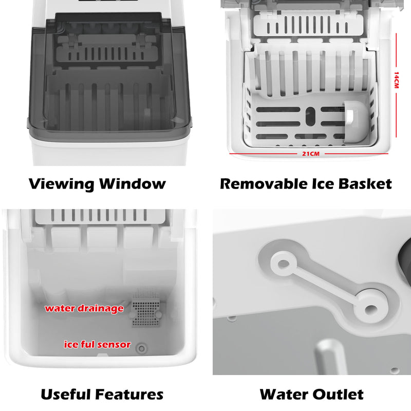 Advwin 2.2L Ice Maker Countertop Self-Cleaning