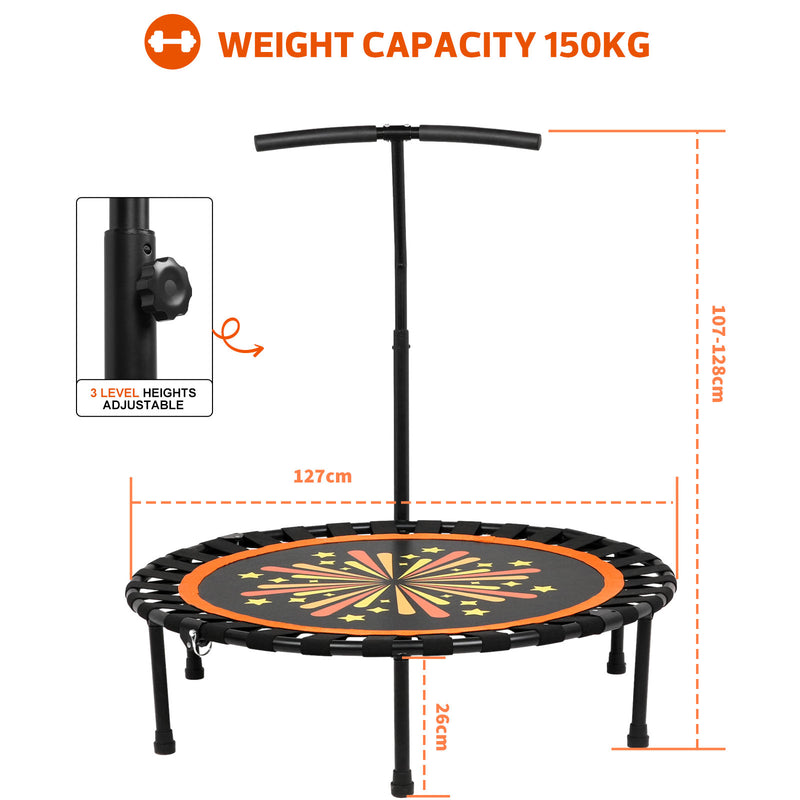 Advwin Mini Trampoline w/Adjustable Handle