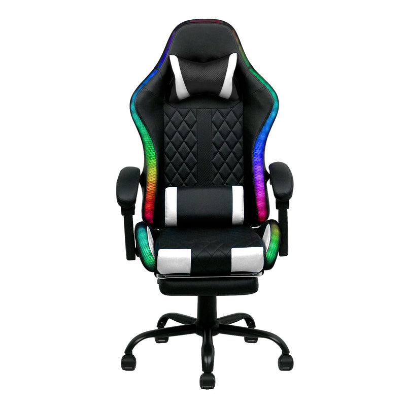 Advwin Gaming Chair 12 RGB LED Massage Chair  White