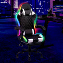 Advwin Gaming Chair with 12 RGB LED Lights Black & White