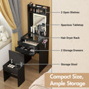 Advwin Dressing Table Stool Set Glass Desktop