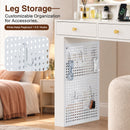 Advwin LED Extendable Dressing Table with 8 Drawers