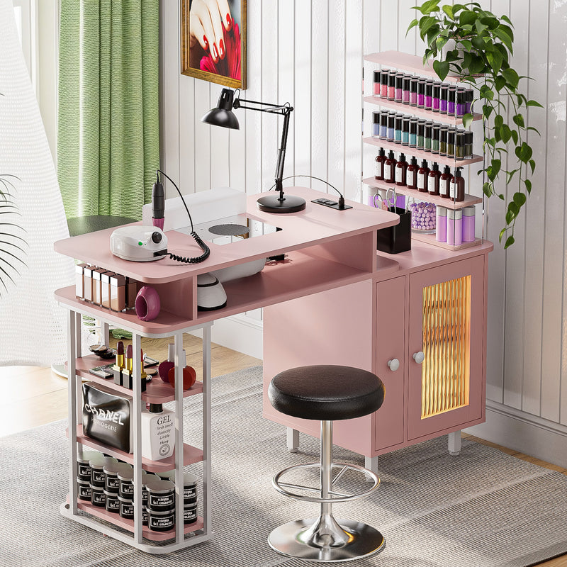 Advwin Manicure Table Dust with Dust Collector LED Light