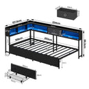 Advwin King Single Corner Bed Frame with Storage Drawers