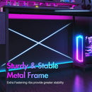 Advwin L Shaped Gaming Desk with LED Lights Black