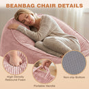 Advwin 90*92cm Corduroy Beanbag Sofa with Backrest