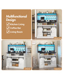 Advwin Farmhouse LED Sideboard Buffet Storage Cabinet