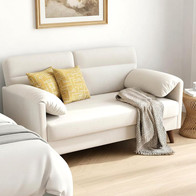 Advwin 2-Seater Velvet Fabric Loveseat Sofa 120cm