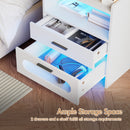 Advwin Bedside Table Wireless Charging Station LED Lights