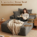 Advwin 132cm Corduroy Chaise Lounge Chair with Cushion