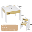 Advwin 3pcs Kids Table and Chairs Set with Storage