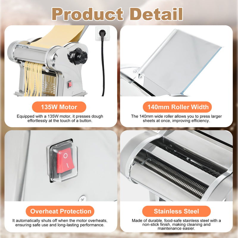 Advwin Electric Pasta Maker Machine with 1–4mm Thicknes