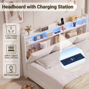 Advwin Gas Lift Storage Bed Frame with Charging Station