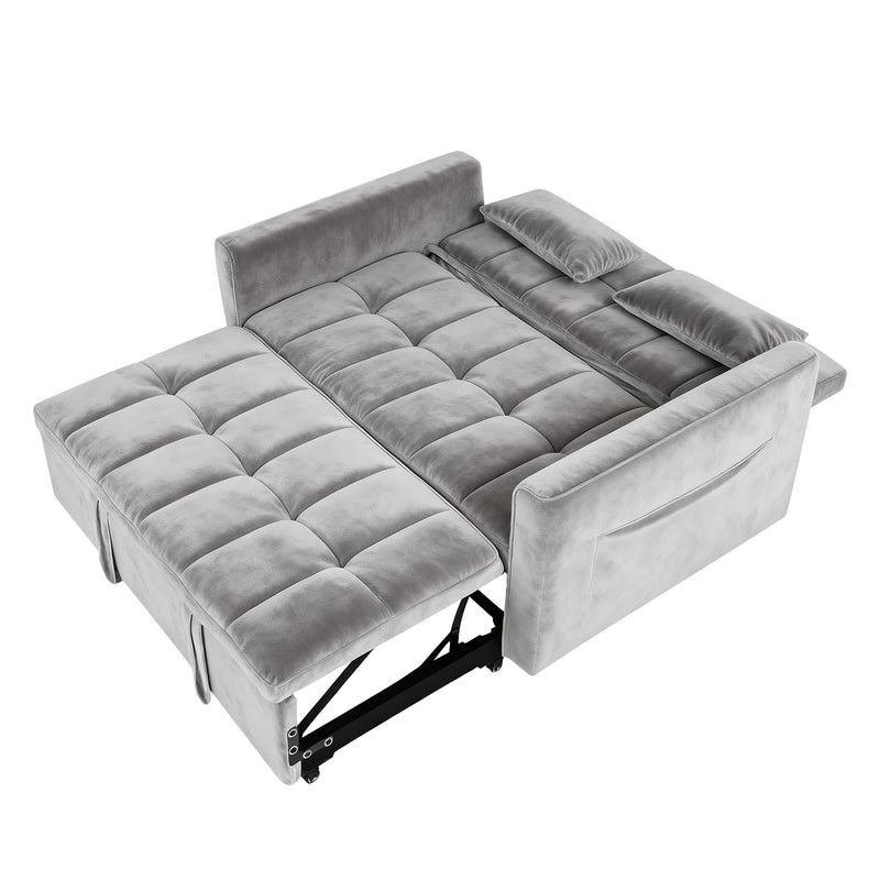 Advwin 3-in-1 Convertible Velvet Sofa Bed with Storage