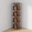 Advwin 4-Tier 360° Rotating Bookshelf Brown