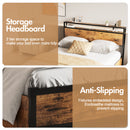 Advwin Bed Frame with 4 Storage Drawers & Charging Station