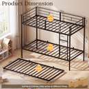 Advwin Metal Triple Sleeper Bunk Bed Single Black