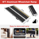 Advwin Wheelchair Ramp 5FT Portable Folding Aluminium Ramp