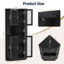Advwin Corner Bar Cabinet with LED & Wine Glass Rack