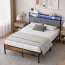 Advwin Queen Bed Frame with RGB LED & Charging Station