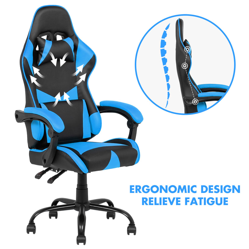 Gaming Desk & Gaming Chair Tilt 135° Blue