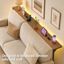 Advwin 200cm Narrow Sofa Table with 2 Power Outlets
