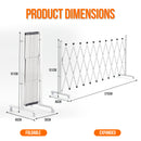 Advwin Metal Expandable Pet Safety Gate w/ Wheels 36-375cm