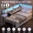 Advwin Single Corner Bed Frame with Foldable Desk
