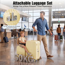 Advwin 2PCS Attachable Hardshell Luggage Set 14/20 Inch