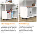 Advwin L-Shape 360° Rotating Bookshelf Computer Desk