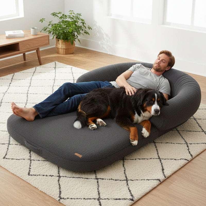Advwin Foldable Human Dog Bed 2 in 1 Flexible Giant Bed