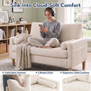 Advwin 2 Seater Corduroy Loveseat Sofa with Tufted Cushion