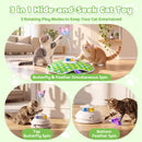 Advwin 3-in-1 Interactive Cat Toy w/ Butterfly & Feather Wand