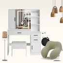 Advwin Dressing Table Stool Set with Mirror & Neck Pillow