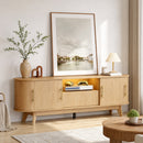 Advwin 157cm TV unit Cabinet w/ Power Outlet & LED Light