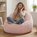 Advwin 90*92cm Corduroy Beanbag Sofa with Backrest