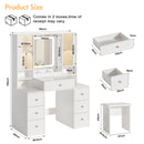 Advwin Dressing Table  w/ LED Mirror RGB Display