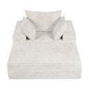 Advwin 132cm Corduroy Chaise Lounge Chair with Cushion