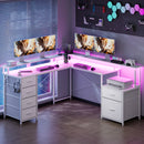 Advwin L Shaped Gaming Desk with Monitor Stand