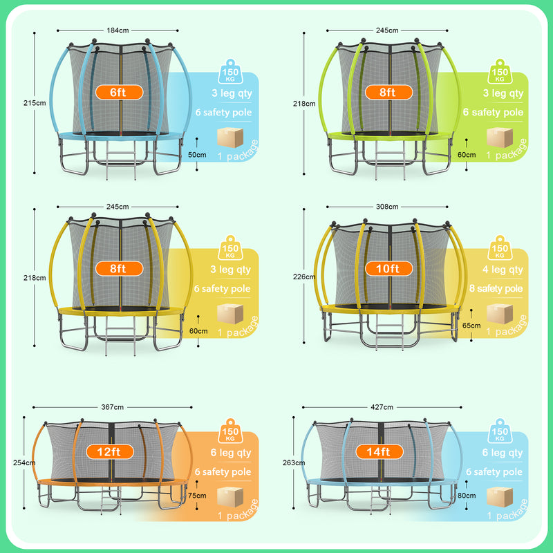 Advwin 8FT Trampoline for Kids with Safety Net