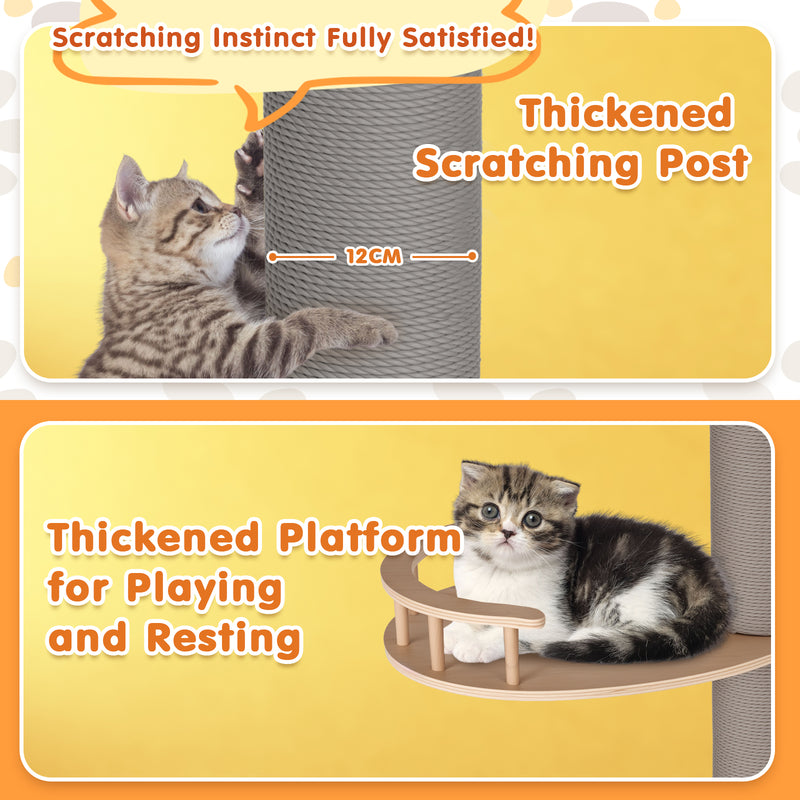 Advwin Tall Floor to Ceiling Cat Tree Adjustable Grey