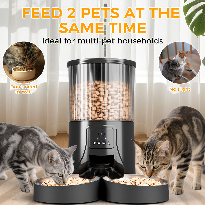 Advwin 4L Automatic Cat Feeder for 2 Cats with Camera