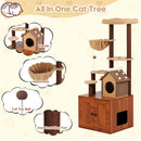 Advwin 153cm Cat Tree with Litter Box Enclosure