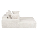 Advwin 132cm Corduroy Chaise Lounge Chair with Cushion