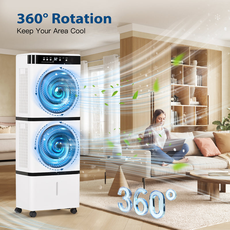 Advwin Evaporative Air Cooler Fan Dual-Turbine Airflow