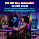 Advwin Gaming Chair with 12 RGB LED Lights Black & White