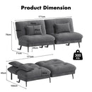Advwin Convertible Futon Sofa Bed with Adjustable Backrest