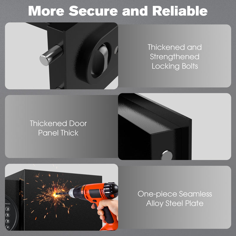 Advwin Steel Safe Box with Digital Keypad 13L