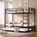 Advwin Metal Triple Sleeper Bunk Bed Single Black